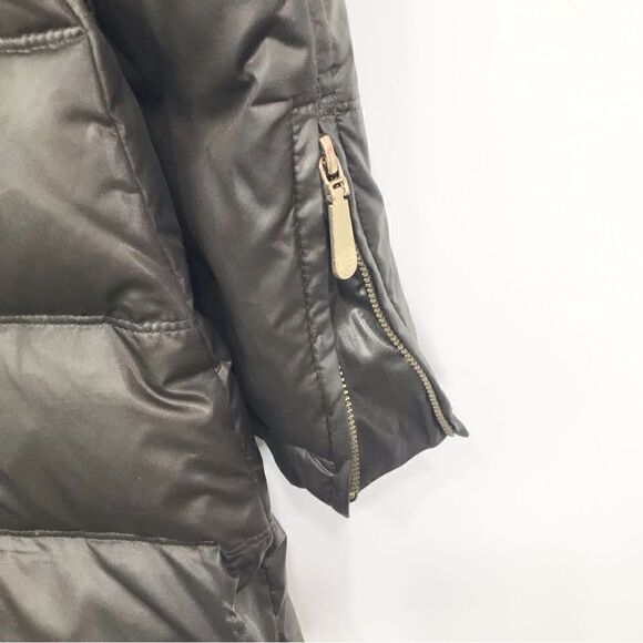 Vince Camuto Olive Green Quilted Faux Fur Collar Long Winter Jacket - Picture 13 of 16